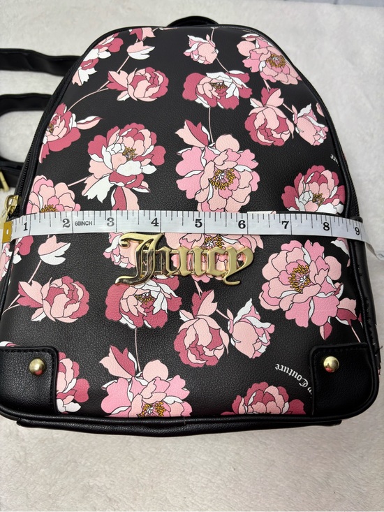 Juicy Couture Black Floral Mini Backpack with Pink Blooms main image 9